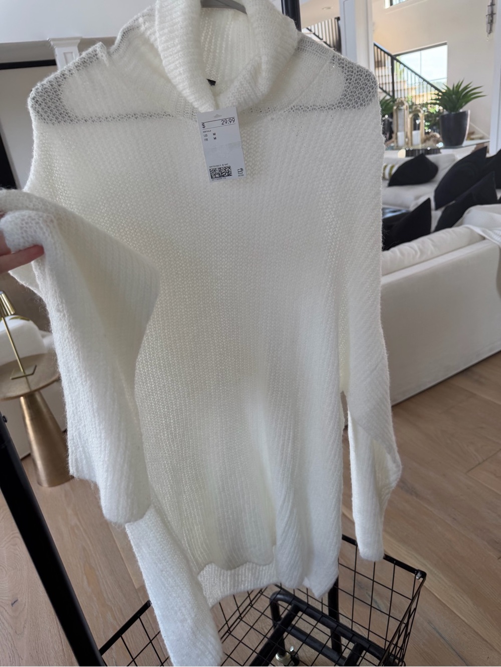 H&M Cream Turtleneck Knit Sweater